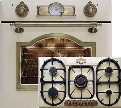 Cuisinière À Gaz Set Autosuffisants Kaiser Empire Ivoire/Gaz Four Encastré EG 6345 Elfem + Gaz Plaque De Cuisson 90 Cm Kg 9325 Elfem/ 2 Fonctions Sous La Chaleur Cuisinière, Barbecue Et Tournebroche/