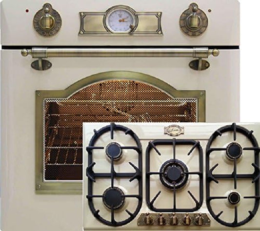 Cuisinière À Gaz Set Autosuffisants Kaiser Empire Ivoire/Gaz Four Encastré EG 6345 Elfem + Gaz Plaque De Cuisson 90 Cm Kg 9325 Elfem/ 2 Fonctions Sous La Chaleur Cuisinière, Barbecue Et Tournebroche/