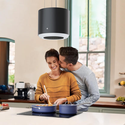 Hotte Îlot Centrale A+ - Hotte Suspendue 48Cm- 565M ³/ H - CBCB4838 | Hotte Aspirante Îlot - Wifi Et APP - Filtre À Charbon CBCF0010 Inclus - 4 Vitesses & LED De 2 Niveaux De Luminosité