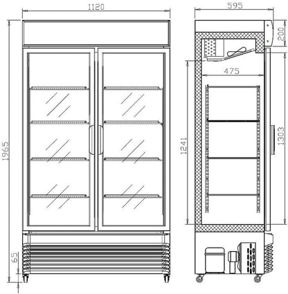 Armoire À Boisson 2 Portes Vitrées Coulissantes 750 L - Combisteel - R2902 Portesvitrée