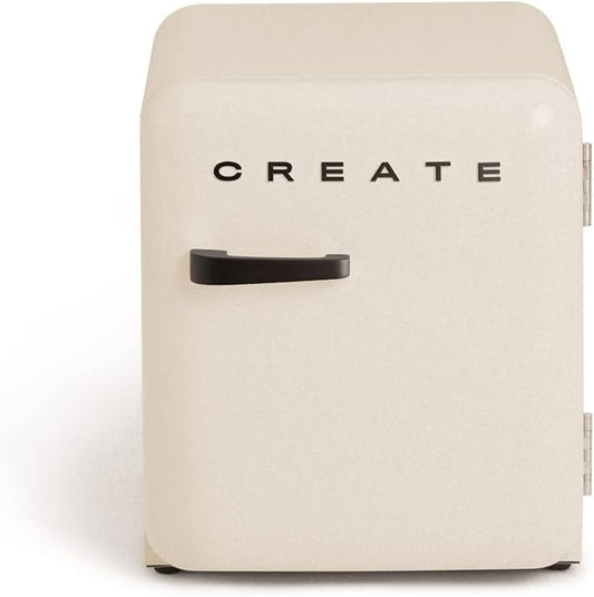 / RETRO FRIDGE 50 Black/Réfrigérateur Blanc Cassé Avec Poignée Noir/Pratique Et Fonctionnel, Matériaux Résistants