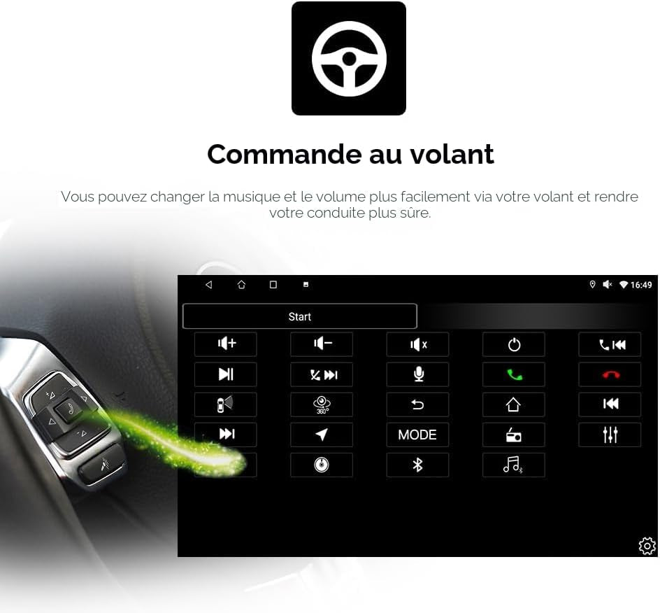 Eustock Android 13 Autoradio 9" Pour Renault Clio 3 2005-2014 4 Cœurs 2 Go Et 64 Go De Mémoire, Prend En Charge Carplay/Android Auto, Commande Au Volant, Wi-Fi/4G, AM/FM