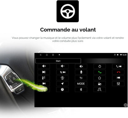 Eustock Android 13 Autoradio 9" Pour Renault Clio 3 2005-2014 4 Cœurs 2 Go Et 64 Go De Mémoire, Prend En Charge Carplay/Android Auto, Commande Au Volant, Wi-Fi/4G, AM/FM