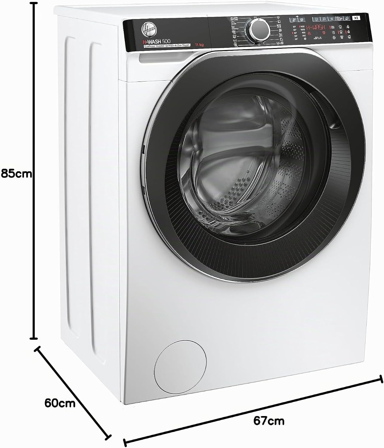 H-WASH 500 HWP 411AMBC/1-S Machine À Laver, Classe D'Efficacité Énergétique A, Capacité 11 Kg, Moteur Eco-Power Inverter, Système Power Care, Système Activesteam/Hon, Wi-Fi + Bluetooth