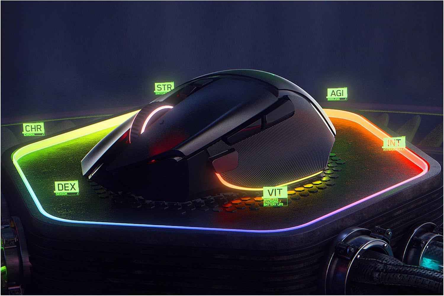 Razer Basilisk V3 Pro - Souris Gaming Sans Fil (Molette Hyperscroll Tilt, Capteur Optique Focus Pro 30K, Eclairage Chroma 13 Zones, 10+1 Boutons Programmables) Noir