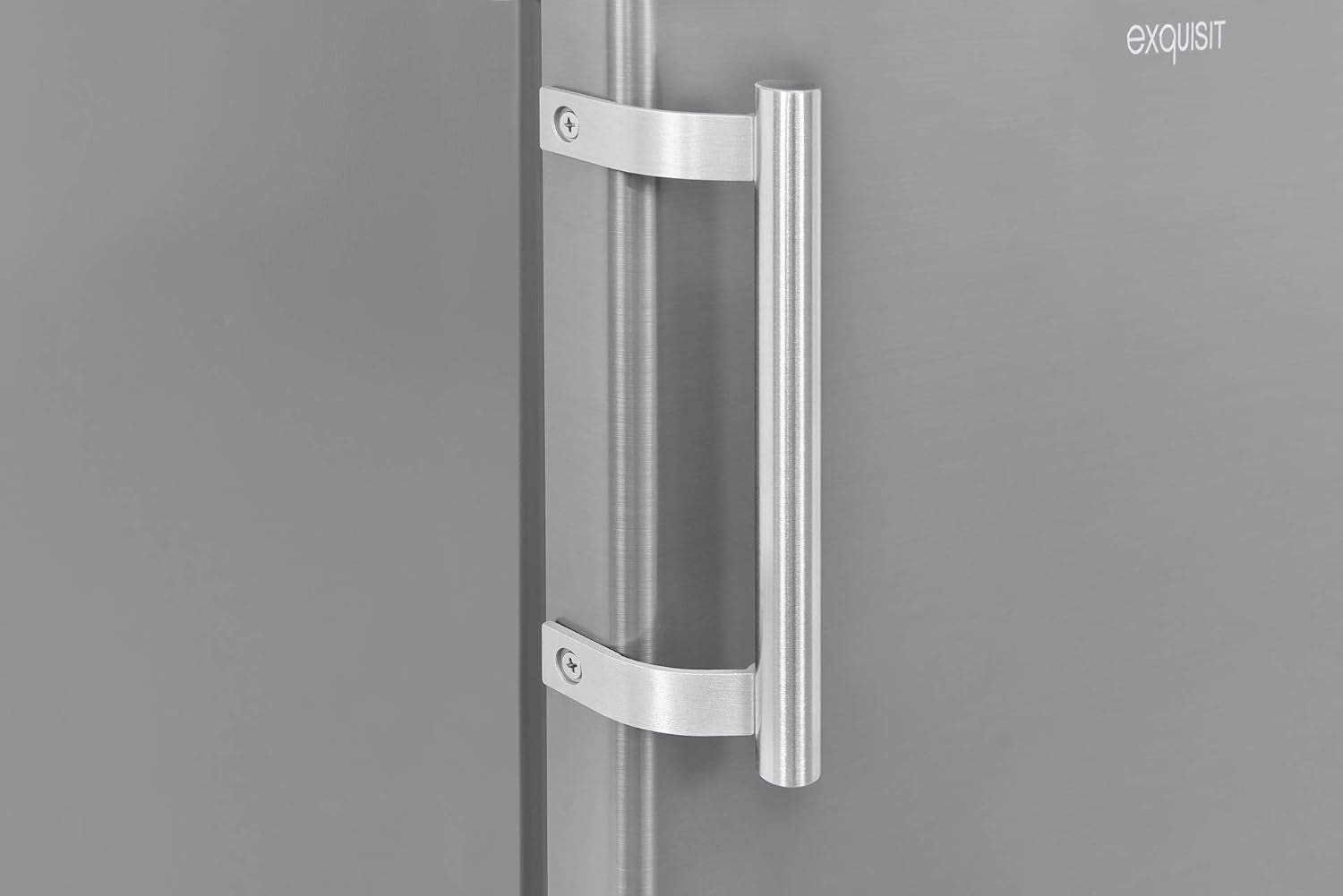 Exquisit Réfrigérateur KS16-V-H-040E Inoxlook | Meuble Sur Pied | Volume 127 L | Inoxlook | Étagères En Verre Et Compartiment À Légumes | Éclairage | Étagères De Porte | Butée De Porte Interchangeable