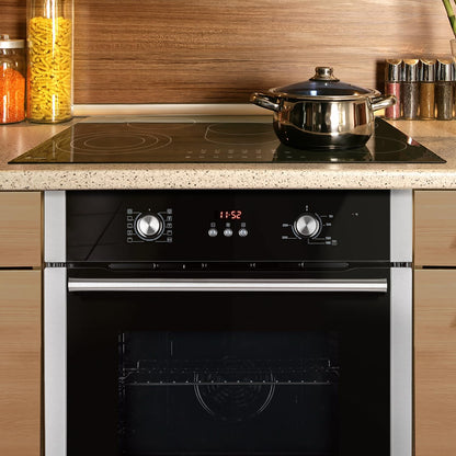 Cuisinière: Four Encastré 60Cm EB8005ED + 77Cm Plaque Vitrocéramique KK7705RL | Fonction Pizza | Grill | Air Circulant | Air Chaud | Minuterie Automatique | SET8005KK77RL