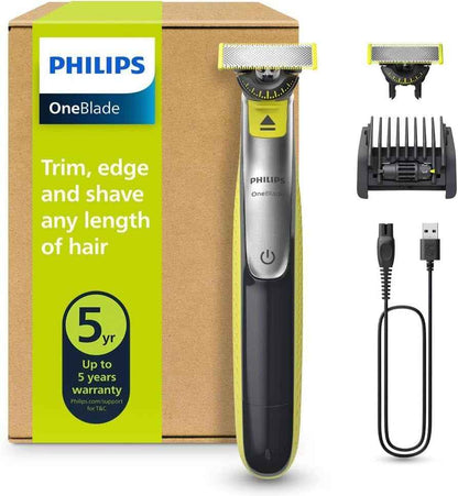 Oneblade 360 Hybride Visage : Rasoir/Tondeuse À Barbe Électrique, Avec Innovation Lames 360, 2 Lames 360 Pour Le Visage, 1 Sabot Réglable 5 En 1 (Modèle QP2734/30)