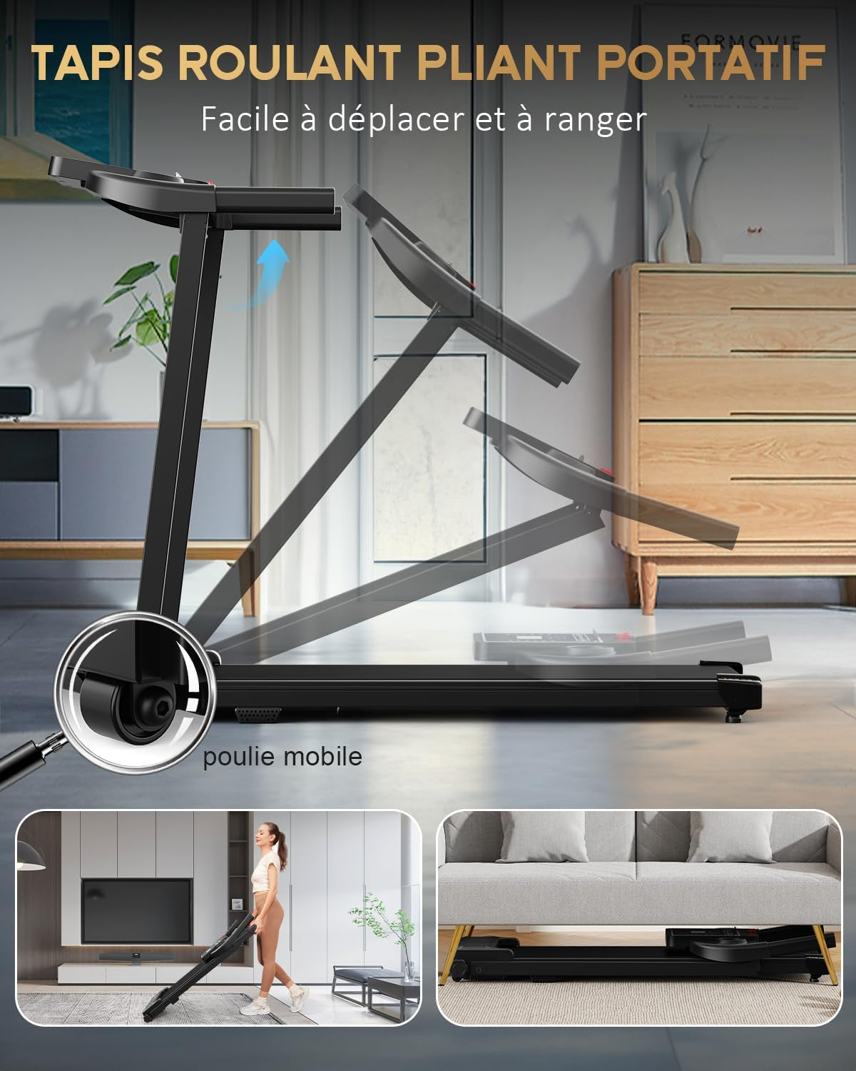 Tapis De Course Marche Pliable - Tapis De Marche Pliable Motorise Walking Pad Electrique Silencieux Tapis Roulant 10 Km/H Treadmill Compact Pour La Maison Et Le Bureau