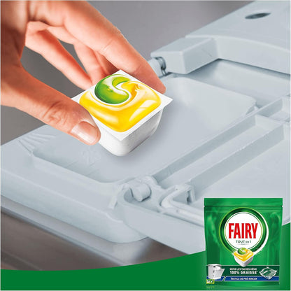 Original Tablettes Lave-Vaisselle All in One, Citron, 125 Capsules (5X25 Pastilles), Efficaces Même Sur La Graisse Incrustée