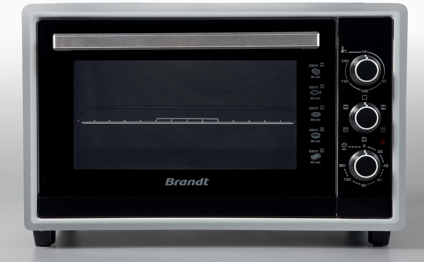 FC4200MS - Mini Four - 42L - Multifonction -240°C - 5 Positions De Cuisson - Porte Double Vitre - Accessoires : Lèchefrites, Grille, Pince Pour Récupérer Les Plats, Tournebroche -1800W - Silver