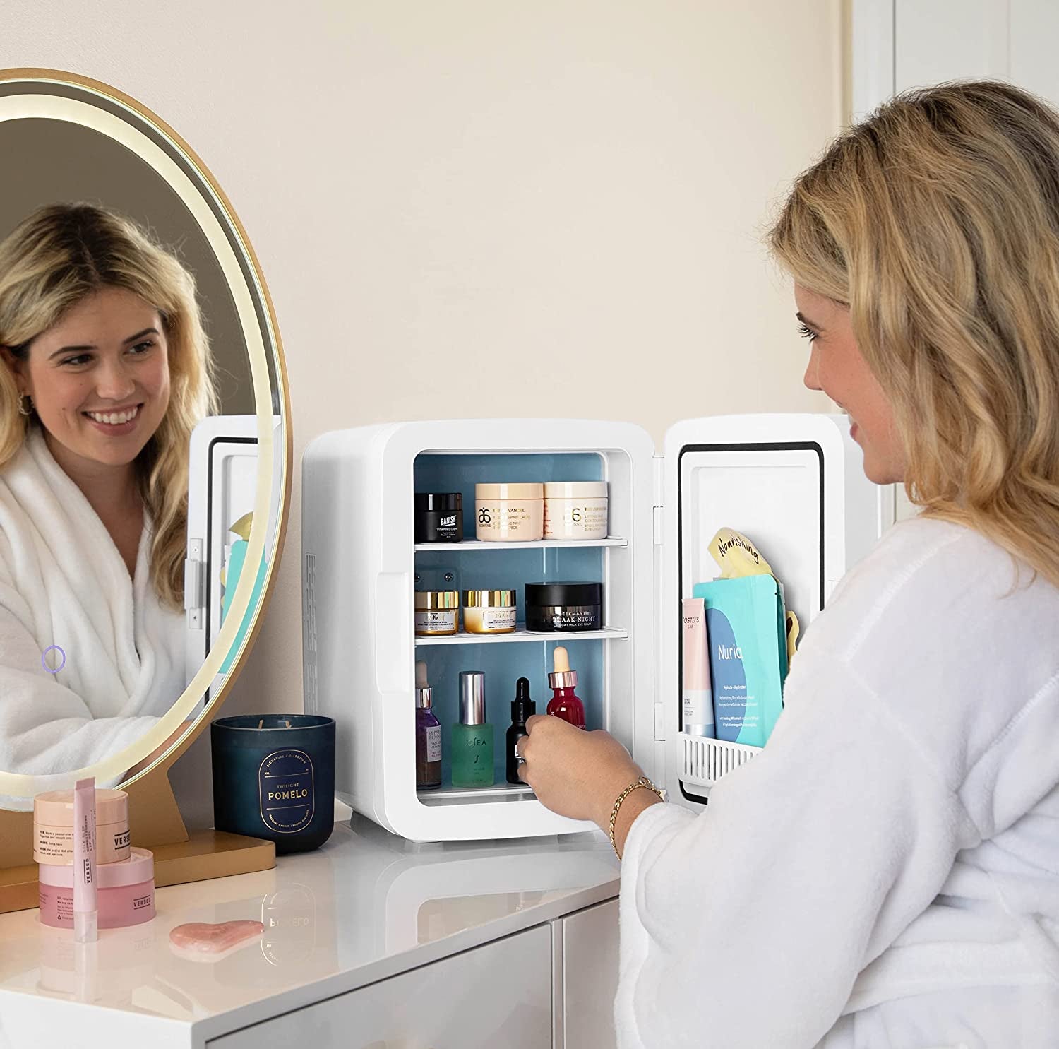Cooluli Mini Réfrigérateur 10 L Pour Chambre À Coucher, Voiture, Bureau Et Dortoir Universitaire – Refroidisseur Portable Et Réchauffeur 12 V Pour Nourriture, Boissons, Soins De La Peau, Beauté Et