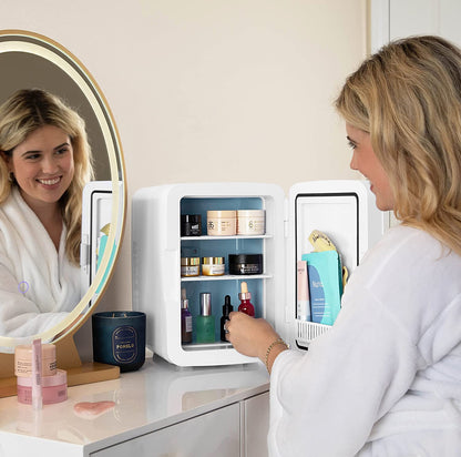 Cooluli Mini Réfrigérateur 10 L Pour Chambre À Coucher, Voiture, Bureau Et Dortoir Universitaire – Refroidisseur Portable Et Réchauffeur 12 V Pour Nourriture, Boissons, Soins De La Peau, Beauté Et