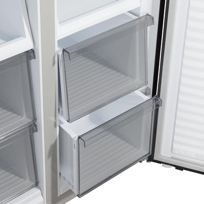 Réfrigérateur Américain Multiportes, Hauteur 182Cm, Profondeur 63Cm, Capacité Totale 415L, Température Care+, Contrôle De L'Humidité, Compresseur Smart Inverter, Inox Foncé, CCD415NEI4E