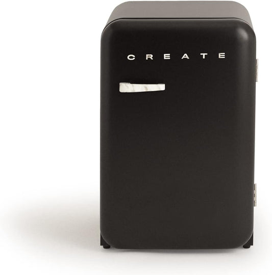 / RETRO FRIDGE 83.5 Marble/Réfrigérateur Noir Avec Poignée Marbre/Pratique Et Fonctionnel, Matériaux Résistants