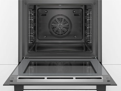 HBA573BS1 Série 4 Four Encastré A, 71 L, En Acier Inoxydable, Porte Rabattable, Écran LED, 5 Types De Chauffage, Autopilot 10, Pyrolyse, Air Chaud 3D