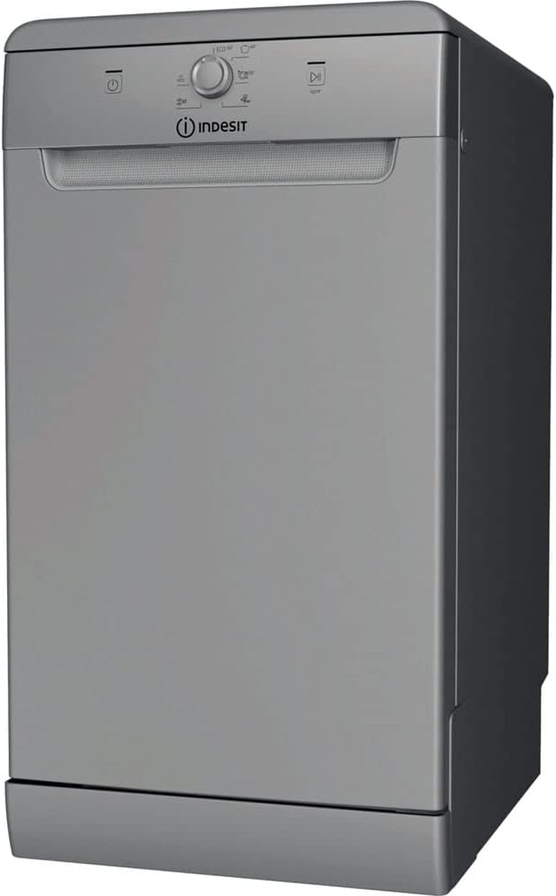 Indesit DSFE 1B10 S Lave-Vaisselle Autonome 10 Places A+ - Lave-Vaisselles (Autonome, Argent, Compact (45 Cm), Argent, Boutons, Rotatif, 1,3 M)