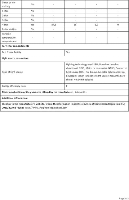 Réfrigérateur Congélateur Bas SJBB02DTXLF