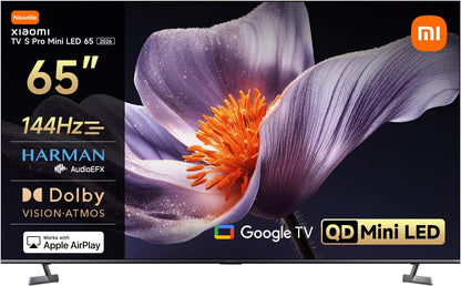 XIAOMI TV S Pro Mini LED 65, Smart TV, Dolby Vision, Dolby Atmos, QLED 4K, 144Hz, Google TV, HDR10+, Triple Tuner, DVB T2, MEMC, DTS-X, Harman Audioefx, Prime Video, Google Assistant, Airplay2