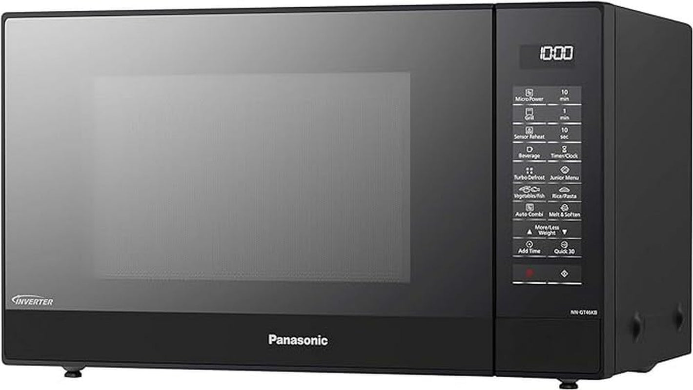 NN-GT46KBSUG Four À Micro-Ondes Et Gril Avec Plateau Tournant, 31 Litres, Aacier Inoxydable, 1000 W, Grill 1100 W, 24 Programmes Auto, Écran LCD, Capteur Genius, Menu Junior, Noir