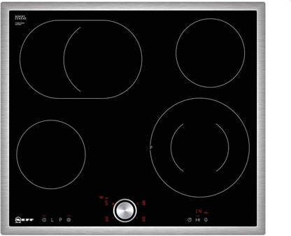 Plaque De Cuisson Électrique T16BT76N0 N70/60 Cm/Twistpad/Zone De Rôtisserie/Vitrocéramique, Cadre En Acier Inoxydable Avec Plateau Rotatif