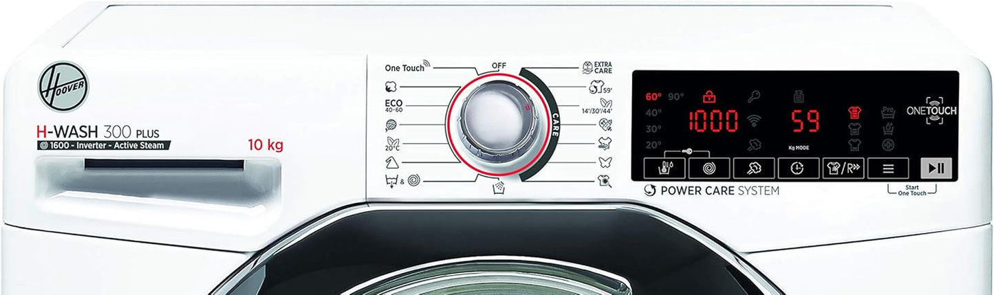 Machine À Laver H-Wash 300 H3WS610TAMCE/1-S - 10 Kg - 1600 Tr/Min - Fonctionnement Intelligent Avec Technologie NFC - Moteur Inverter BPM - Technologie Tout-En-Un - Fonction Vapeur