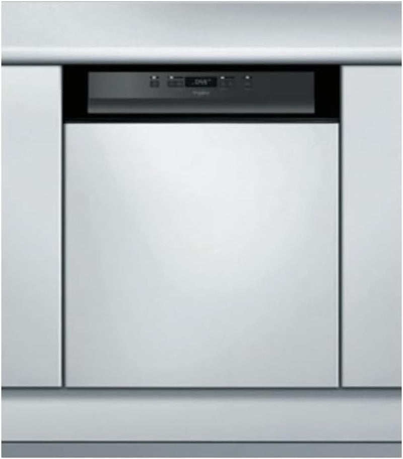 Lave Vaisselle Encastrable 60 Cm Whirlpool WBC3C26B - Lave Vaisselle Integrable Bandeau Noir - Classe Énergétique A++ / Affichage Temps Restant - Départ Différé