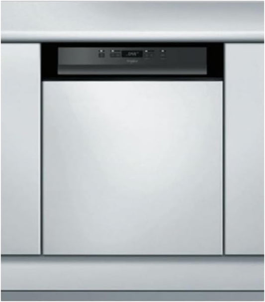 Lave Vaisselle Encastrable 60 Cm Whirlpool WBC3C26B - Lave Vaisselle Integrable Bandeau Noir - Classe Énergétique A++ / Affichage Temps Restant - Départ Différé