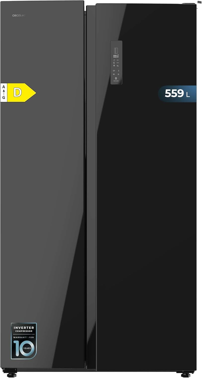 Réfrigérateur Américain De 550 Litres Bolero Coolmarket SBS 550 Glass D. 177 Cm De Hauteur Et 90 Cm De Largeur, Système Multi Air Flow, No Frost Total, Moteur Inverter Plus