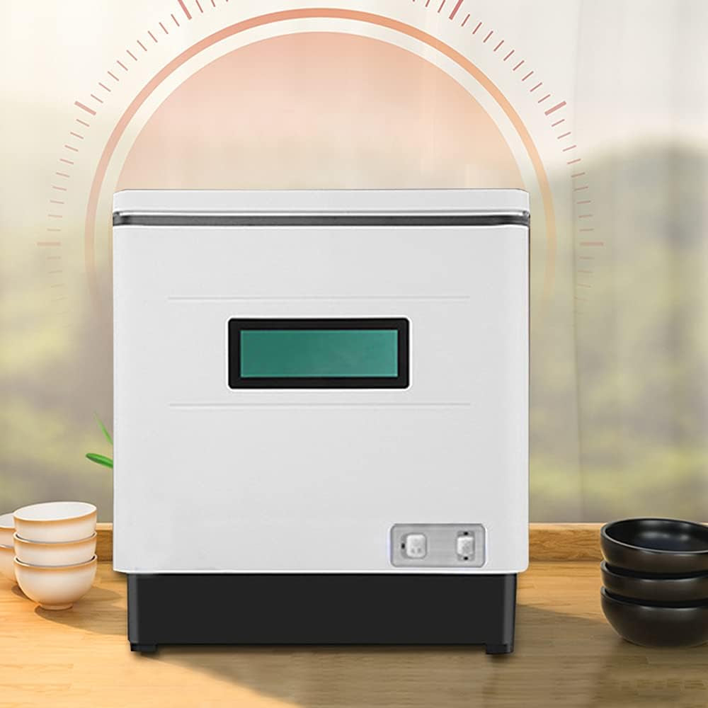 Lave-Vaisselle De Table 1500 W Mini Lave-Vaisselle Portable Entièrement Automatique En Acier Inoxydable Avec Chaleur À 70 Degrés Tue Fonction Blanc