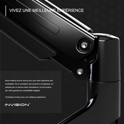 Support PC Ecran Bras Pour Écrans 24"-40" VESA 75/100Mm Pince De Bureau Ergonomique Réglable En Hauteur 2-15Kg (MX450)