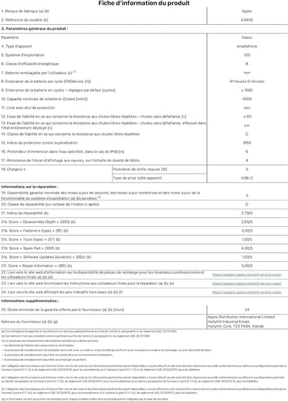 Iphone 16E 128 Go : Conçu Pour  Intelligence, Puce A18, Autonomie De Taille, Caméra Fusion 48 Mpx, Écran Super Retina XDR De 6,1 Pouces; Noir