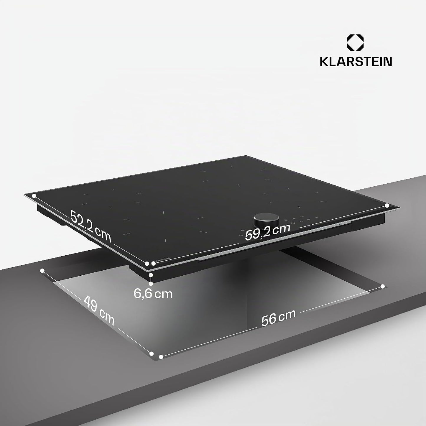 Klarstein Magnichef Plaque Induction Encastrable - 4 Zones, 8200W Boost, Commande Magnétique, Minuterie, Sécurité Enfant, Détection Casserole, Plaque Cuisson Induction