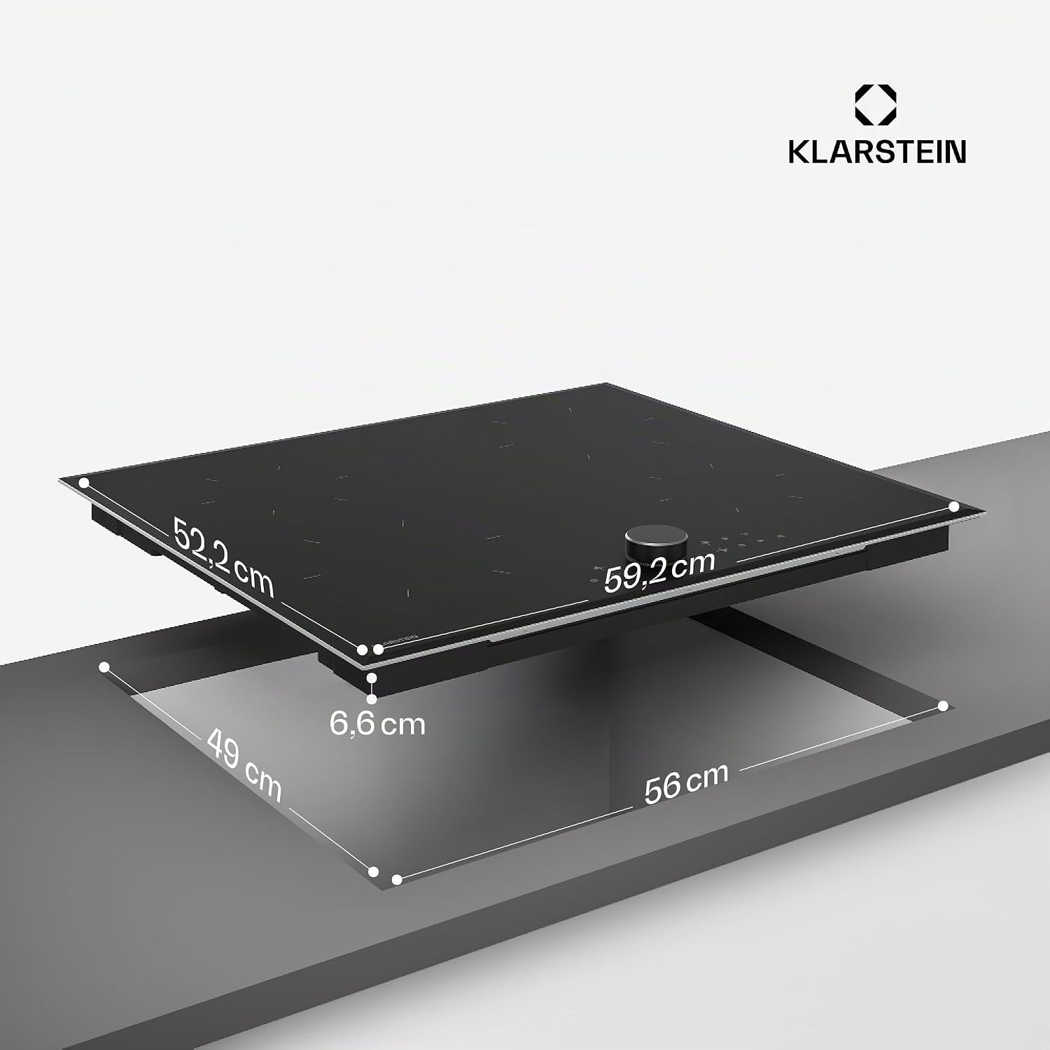 Klarstein Magnichef Plaque Induction Encastrable - 4 Zones, 8200W Boost, Commande Magnétique, Minuterie, Sécurité Enfant, Détection Casserole, Plaque Cuisson Induction