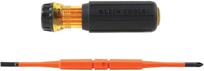 32288 Tournevis Isolé 8 En 1 Avec Lames Interchangeables, 3 Phillips, 3 Fentes Et 2 Pointes Carrées, Noir/Orange