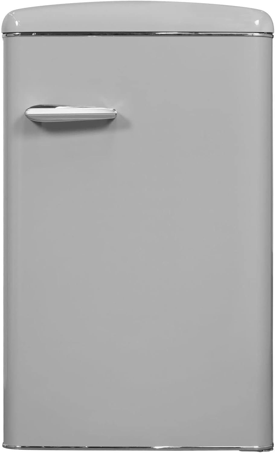 Exquisit Réfrigérateur Rétro RKS120-V-H-160F Gris | Support | Volume 122 L | Gris | Étagère En Verre Et Compartiment À Légumes | Lumière LED | Style Rétro | Roulettes Arrière