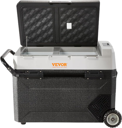 Glacière Électrique Portable De 38 L Réfrigérateur De Voiture Portable 12/24 V CC 100-240 V CA Frigo Voiture Double Zone 0,708 Kw.H -20 °C À 10 °C Réglable Congélateur Pour Camion Bateau Camping