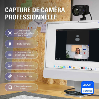 Cam Link 4K – Carte D'Acquisition Externe | Streaming Et Enregistrement 1080P60/4K30/4K60, Reflex/Caméscope, Visioconférence, OBS, Zoom, Teams, Pc/Mac
