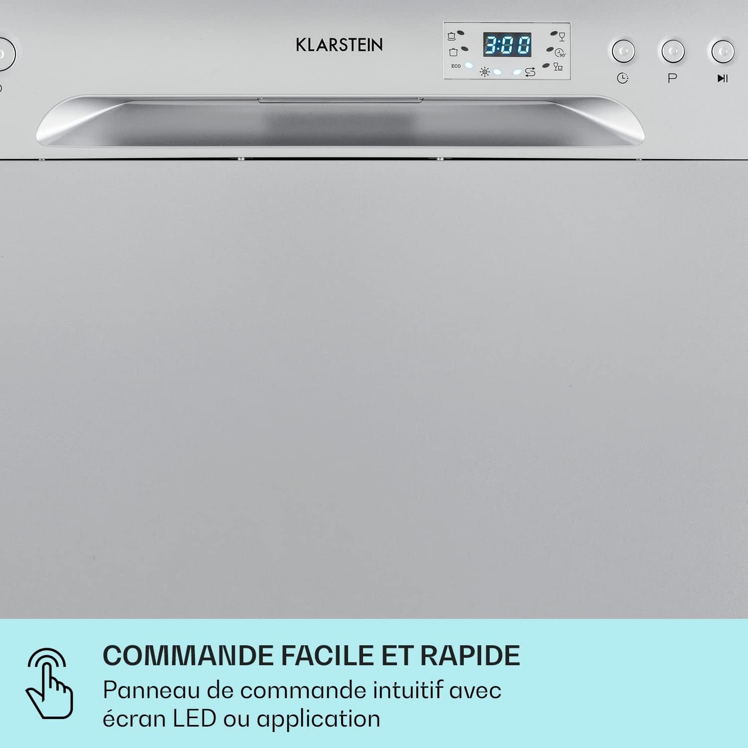 Mini Lave Vaisselle De 6 Couvert, Silencieux, 6 Programmes De Lavage, Petit Lave-Vaisselle De Table Compact, Portable, Facile À Installer Pour Maison, Bureau