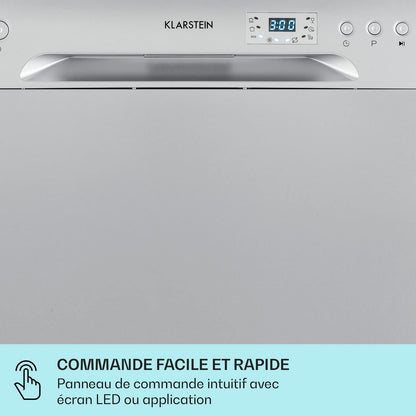 Mini Lave Vaisselle De 6 Couvert, Silencieux, 6 Programmes De Lavage, Petit Lave-Vaisselle De Table Compact, Portable, Facile À Installer Pour Maison, Bureau