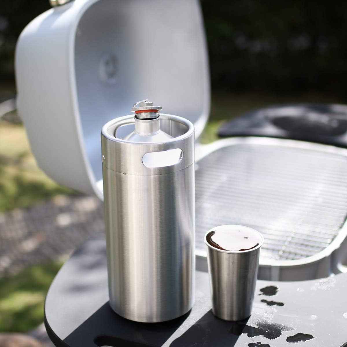 - Mini Fût En Acier Inoxydable De 4 Litres - Brasseur De Bière Portable Avec Soupape D'Échappement - Capuchon Conçu Pour Garder Les Boissons Fraîches