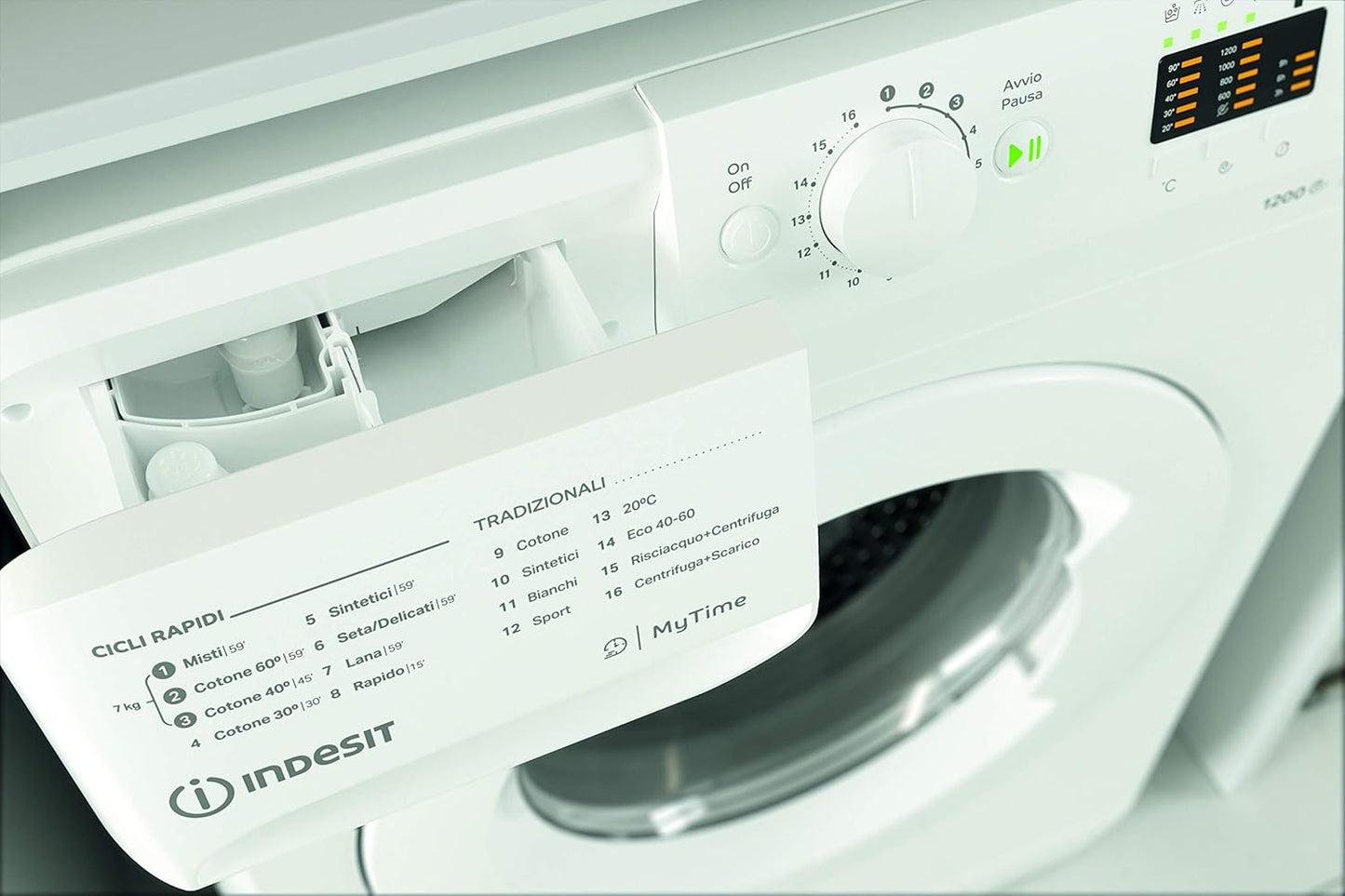 Indesit MTWA 71252 W IT Machine À Laver À Chargement Frontal, 9 Kg, A+++-10%, 1200 Tours/Min