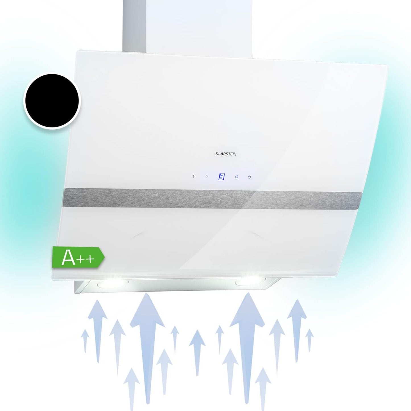 Clara Hotte Aspirante 60Cm, Hottes De Cuisine Inclinées, Filtre De Hotte En Aluminium, Débit D'Air Puissant 591 M³/H, Eclairage À LED, Efficacité Classe A, Efficace Avec Evacuation