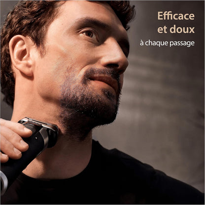 Rasoir Electrique Homme Series 9 PRO+ 9517S, Argent | Etanche, Batterie Rechargeable, Lame Prolift, Tondeuse Protrimmer En Acier Inoxydable, Coffret De Rasage Avec Etui De Voyage