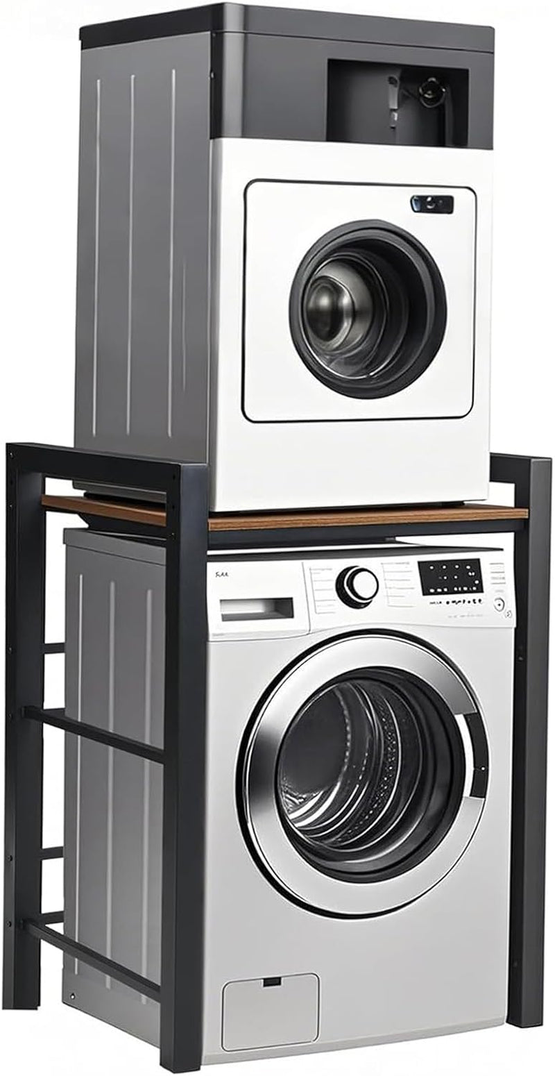 Étagère Machine À Laver, Rangement Machine a Laver Avec 3 Hauteurs Réglables, Capacité De Charge 350 Kg, Meuble De Rangement Machine a Laver Et Sèche-Linge, 75 X 67 X 105 Cm (Noir)