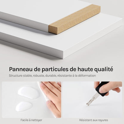 Bibliothèque Étagère De Rangement, Meuble Cube 59,6X29X91Cm | En MDF Pour Salon Bureau Avec 3 Portes 6 Compartiments, Blanc