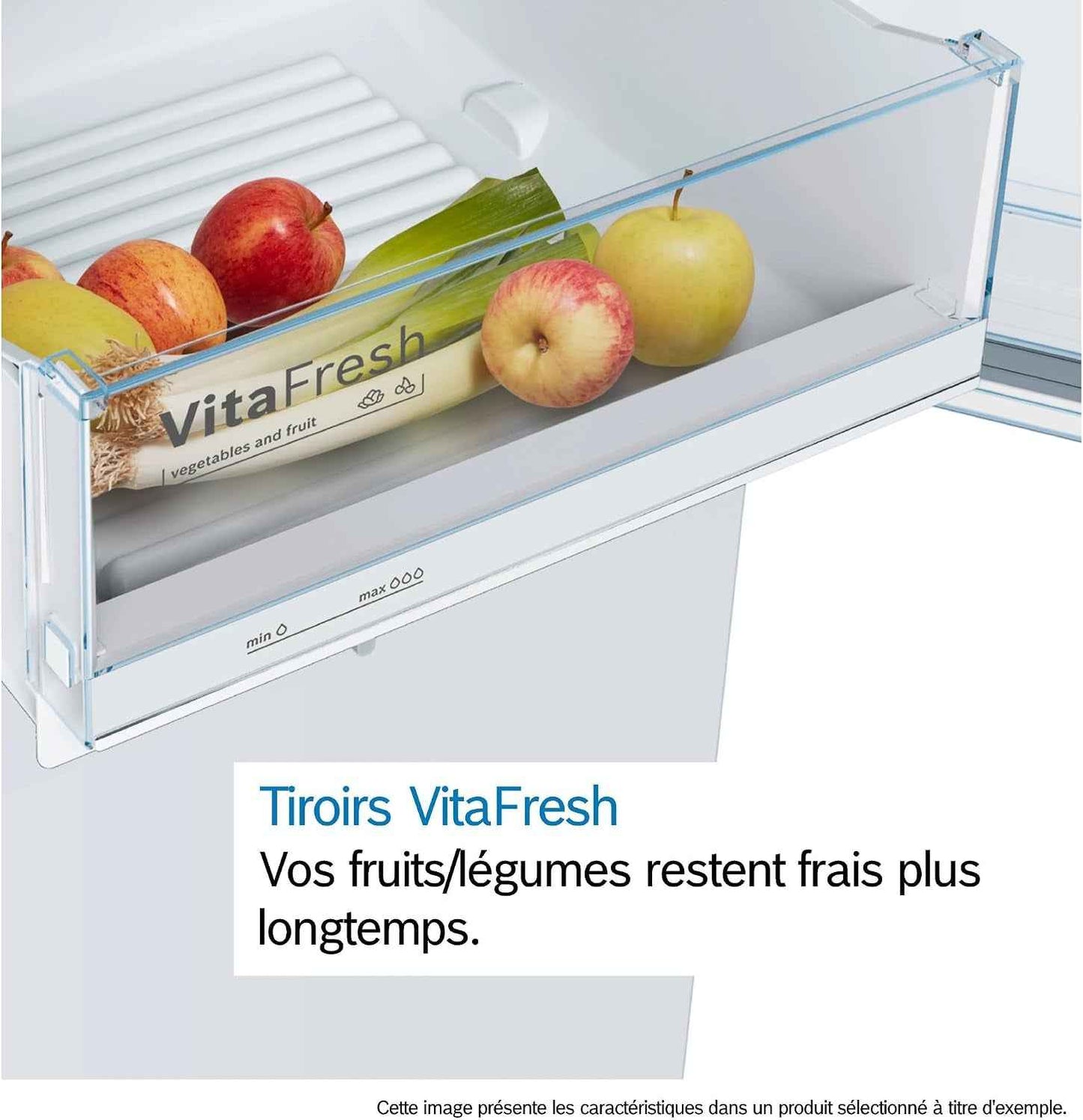 Bosch KSV33VLEP Série 4 - Réfrigérateur, Pose-Libre, Tiroir Vitafresh | 176 X 60 Cm, Inox, Technologie Intelligent Inverter, Éclairage LED