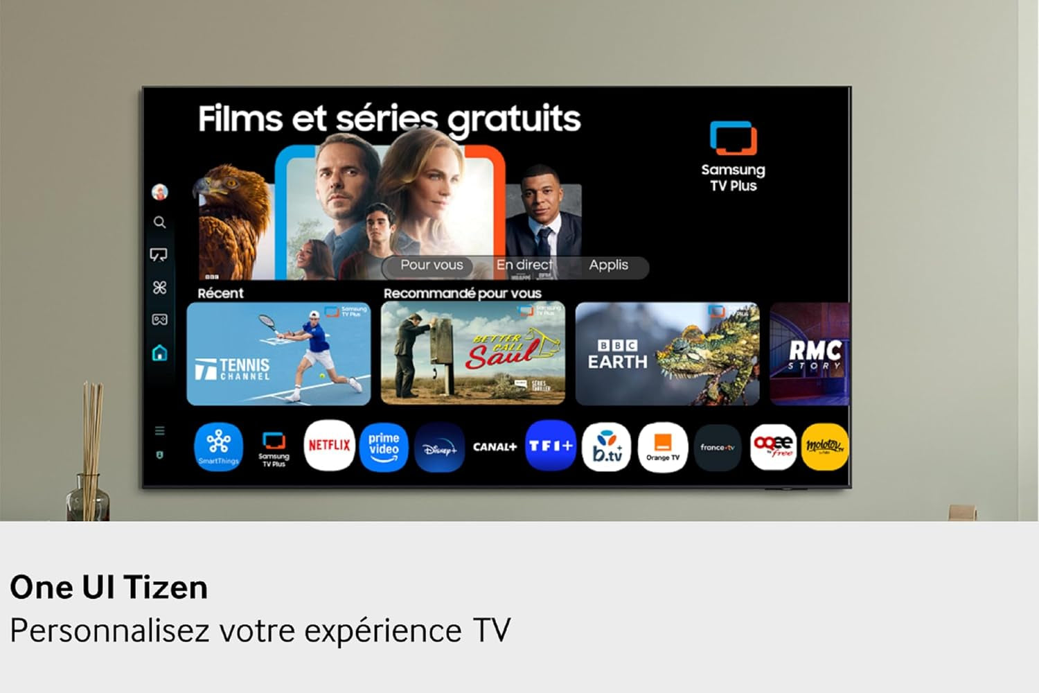 TV AI 50 Pouces QLED 50QEF1 4K Smart TV, Quantum Dots, Q4 AI Processor, Wifi, Airplay, HDR, Q-Symphony, OTS Lite, Knox Security, Gaming Hub, Bixby, Application Opérateurs Intégrées