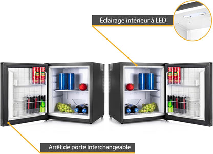 TZS First Austria Mini Frigo De Chambre 30L - Petit Frigo Pratique Et Compact - Idéal Pour Chambre, Bureau - Mini Réfrigérateur Économique En Énergie, Noir