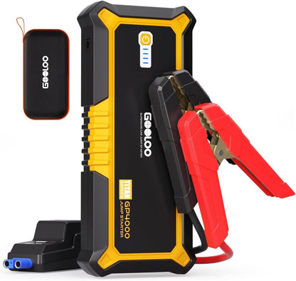 GP4000 Booster Batterie 4000A,12V Jump Starter | Démarreur Voiture Portable, Tous Essences 10L Diesel, Pinces Intelligentes Supersafe, Lampe LED, Charge Rapide QC3.0